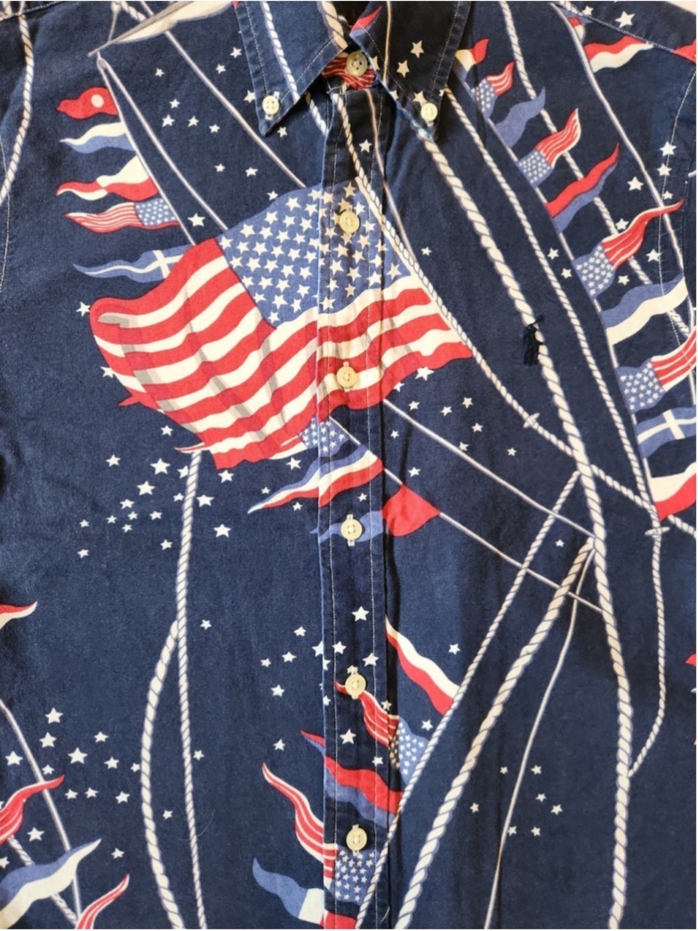 Ralph Lauren American Flag Long Sleeve Button-down Shirt ( Men Size SP Slim Fit) - Picture 2 of 8